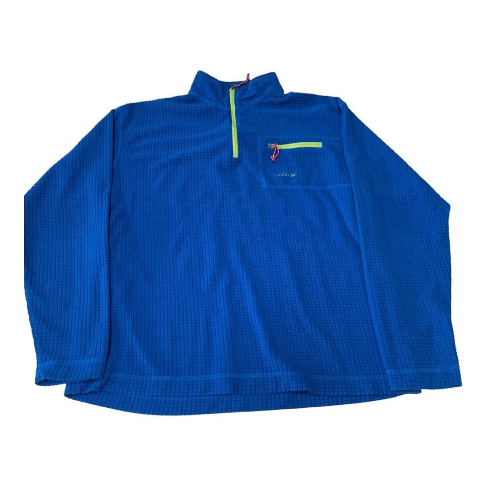 Orvis Troutbum Men's Blue Quilted 1/4 Quarter Zip W/ Zipper Pocket Size Large